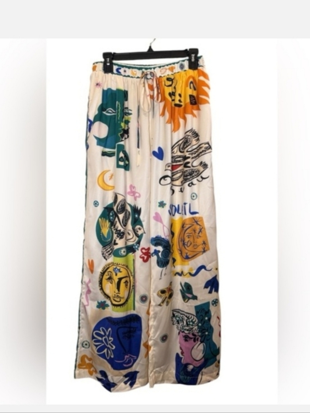 Commense White Multicolor Wide-Leg Printed Palazzo Pants Set - Picture 7 of 11